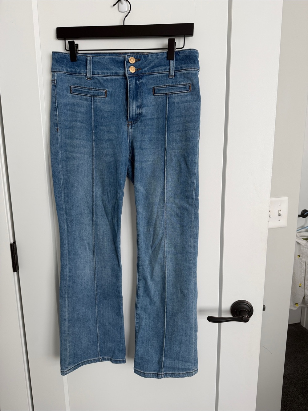 Kit from the Kloth High-Rise Straight Women’s Jeans in Medium Blue